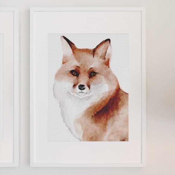 Watercolor Fox Portrait Wall Art Print Poster Unframed - Picture 5 of 15